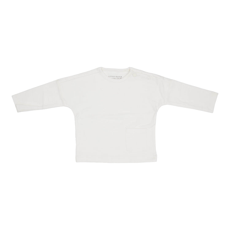 LITTLE DUTCH. T-shirt long sleeves with pocket Soft White