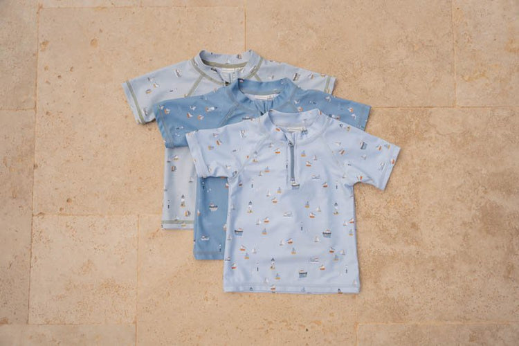 LITTLE DUTCH. Swim t-shirt +UV Sailors Bay Blue