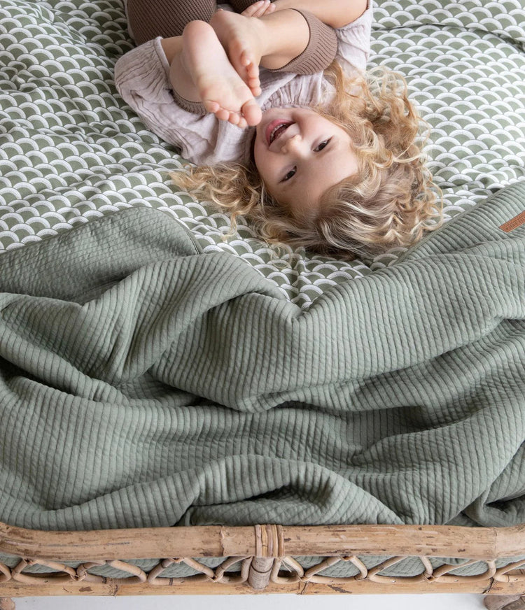 LITTLE DUTCH. Cot summer blanket Pure Olive