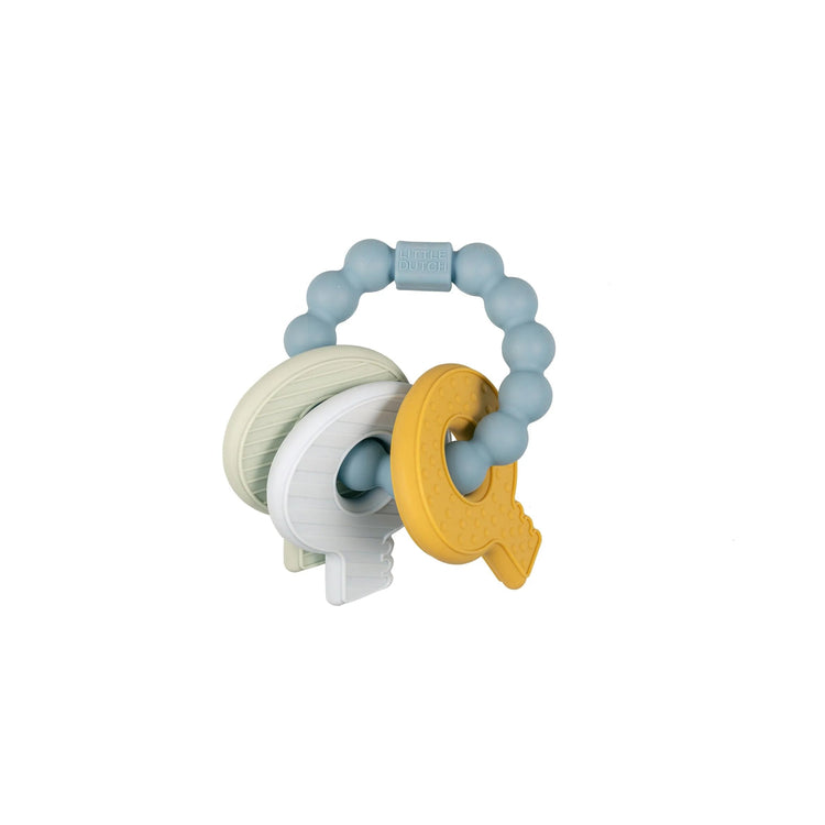 LITTLE DUTCH. Silicone Teething Toy Keychain Blue