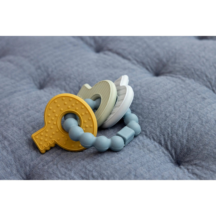 LITTLE DUTCH. Silicone Teething Toy Keychain Blue