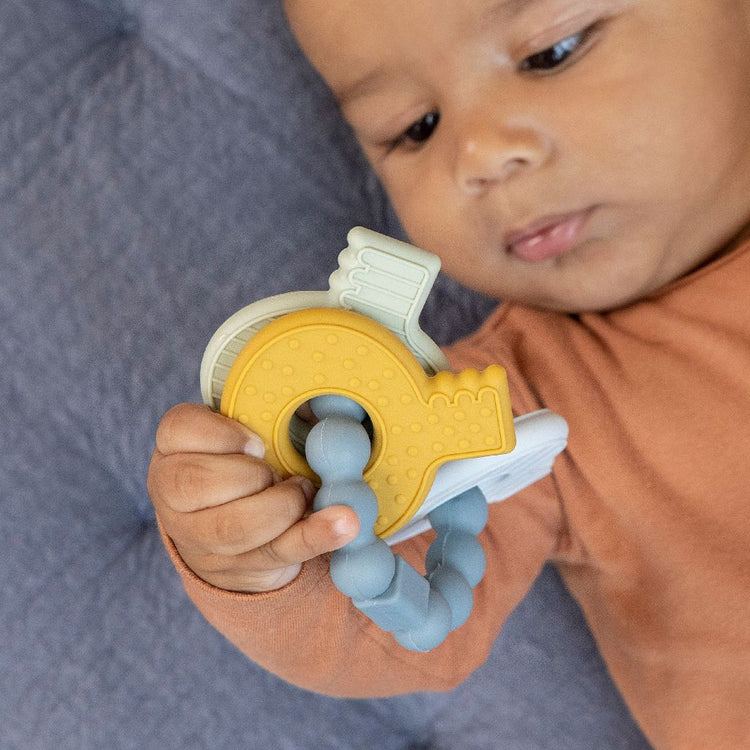 LITTLE DUTCH. Silicone Teething Toy Keychain Blue