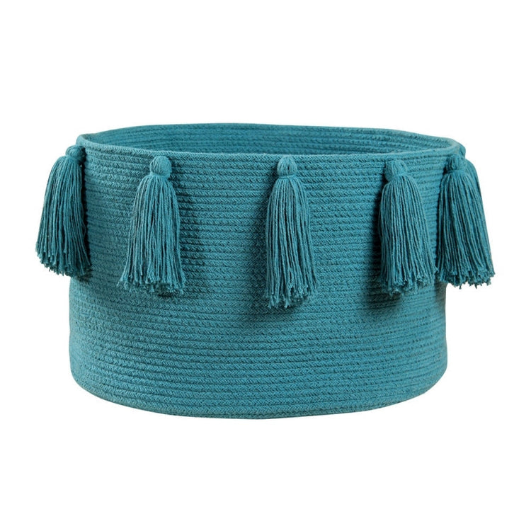 Lorena Canals. Basket Tassels petrol 30Χ45Χ45