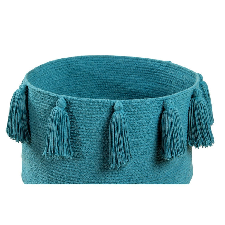 Lorena Canals. Basket Tassels petrol 30Χ45Χ45