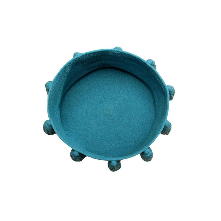 Lorena Canals. Basket Tassels petrol 30Χ45Χ45