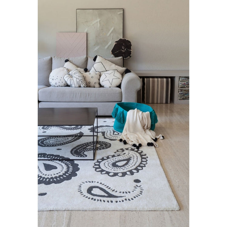 Lorena Canals. Basket Tassels petrol 30Χ45Χ45