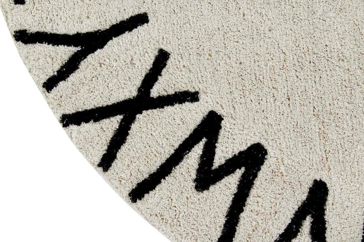 Lorena Canals. Washable Rug ABC natural/black. 150cm