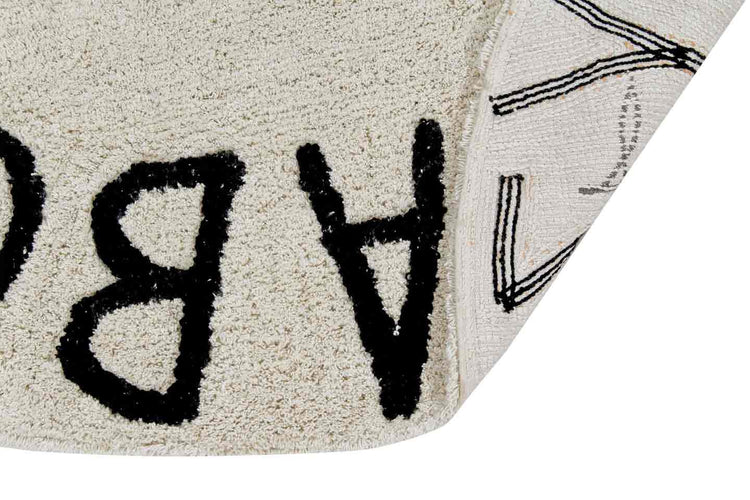 Lorena Canals. Washable Rug ABC natural/black. 150cm