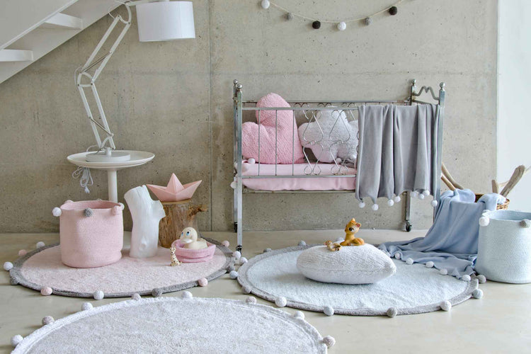 Lorena Canals. Washable Rug Bubbly Soft Pink - Grey 120