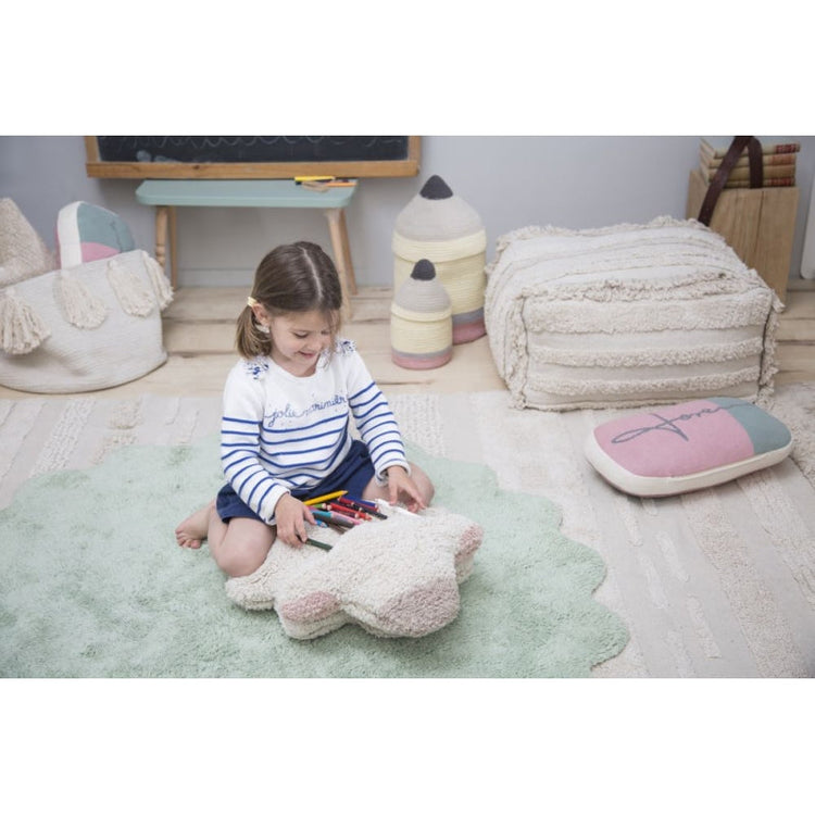 Lorena Canals. Washable Ruge Puffy Sheep with cushion (light green) 140