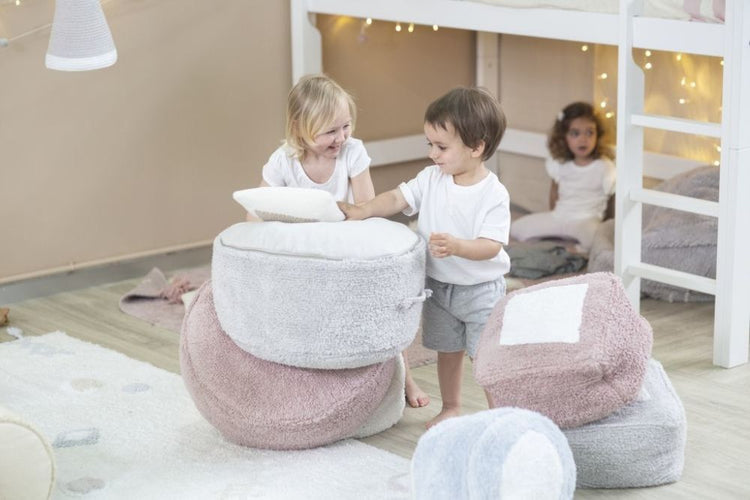 Lorena Canals. Pouf Marshmallow round Light Blue 27x18