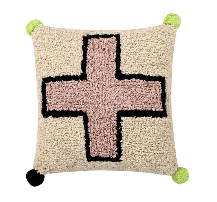 Lorena Canals. Cushion Cross white-pink