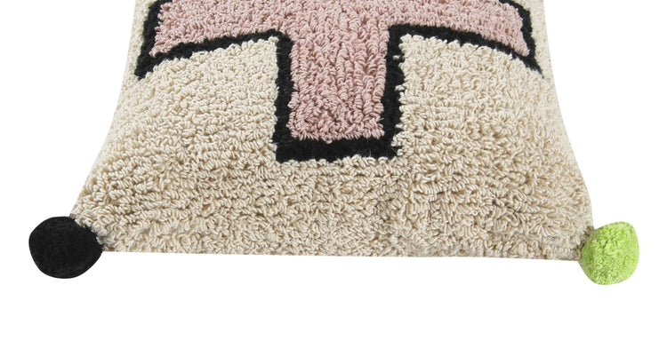 Lorena Canals. Cushion Cross white-pink