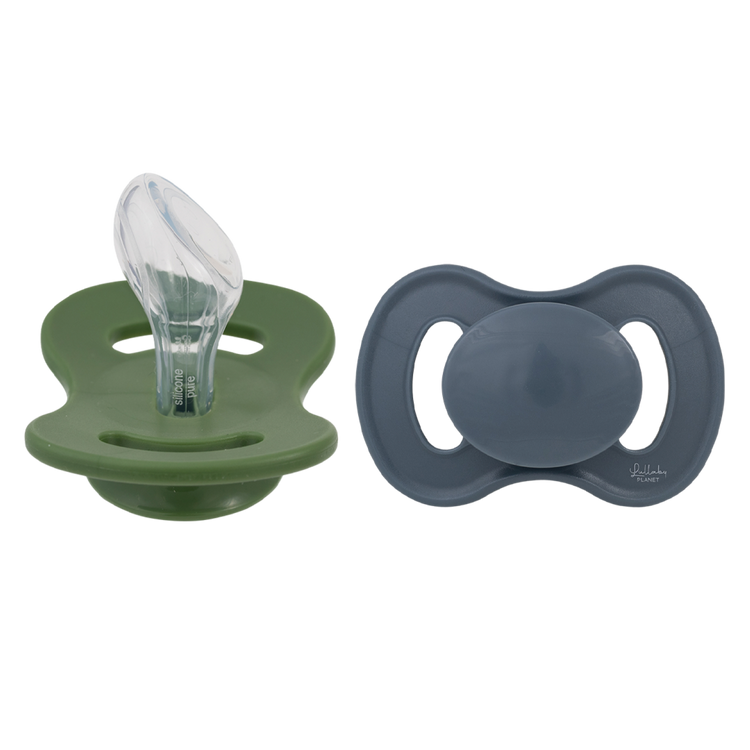 LULLABY PLANET. Σετ 2 πιπίλες σιλικόνης Oρθοδοντικές Size 2 - Forest Green & Flint Stone