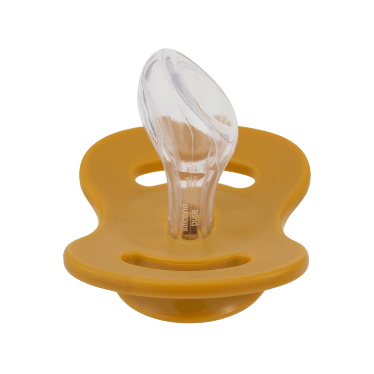 LULLABY PLANET. 2 pcs. Dental Silicone Soothers Size 2 Honey Mustard & Hazelnut Brown