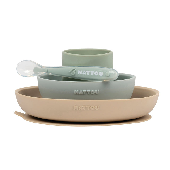 Silicone Children Tableware Set of 4 Pieces (Sand)