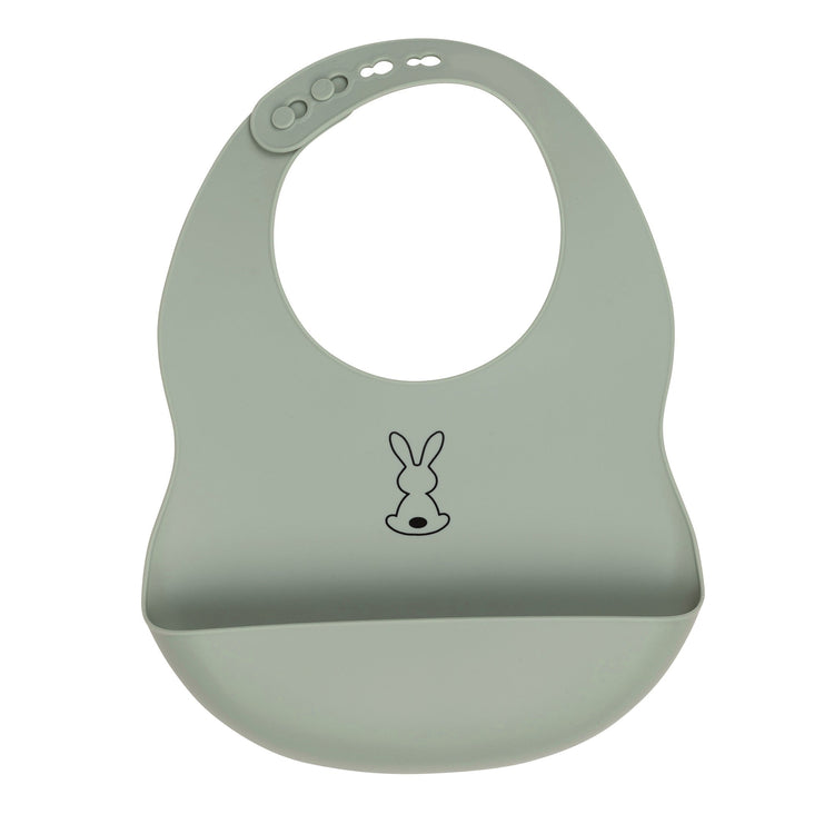 SILICON. Bib with Drip Tray Silicone - Green