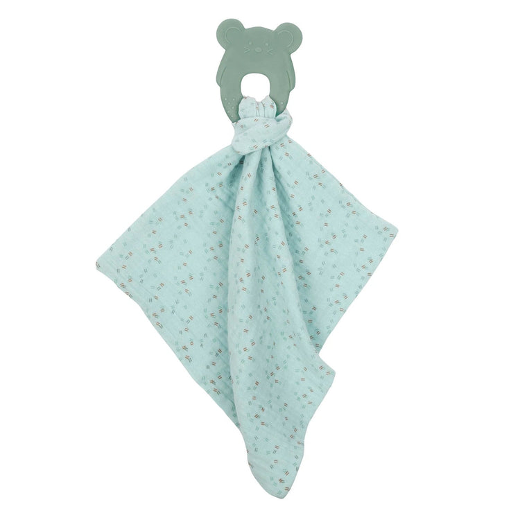 Nattou. Comforter Doudou with Silicon Teether Silicone - Mint