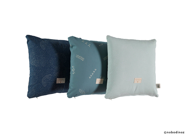 NEW ELEMENTS. Descartes cushion - Gold bubble/ Night blue