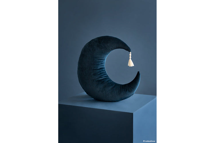 VELVET. Pierrot Moon Velvet Cushion Night Blue