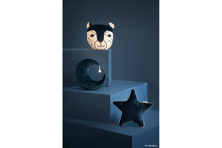 VELVET. Pierrot Moon Velvet Cushion Night Blue