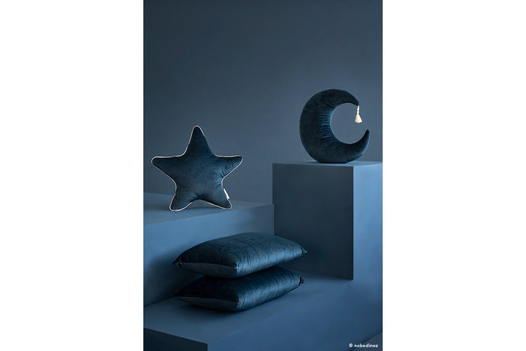 VELVET. Pierrot Moon Velvet Cushion Night Blue