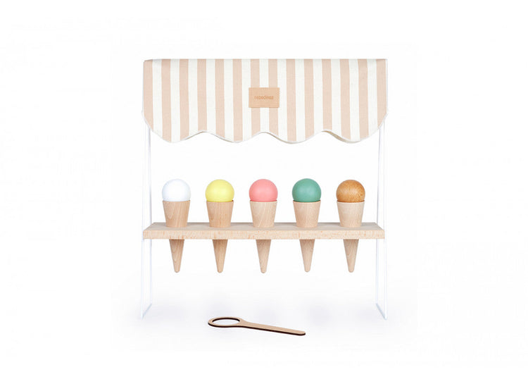 NEW ELEMENTS. Wooden Ice cream corner Taupe Stripes
