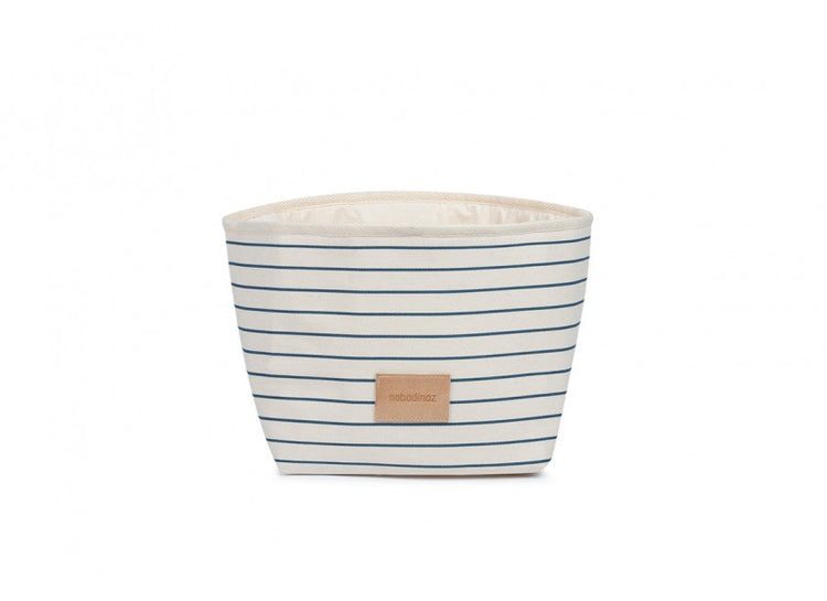 ST GERMAIN. Little Django Toy Basket Blue thin stripes natural