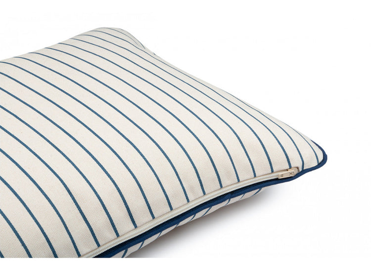 ST GERMAIN. Jazz cushion Blue thin stripes natural