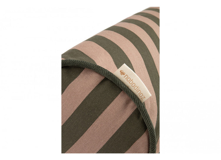 MAJESTIC. Cylindric cushion - Green Taupe Stripes 50x18 cm