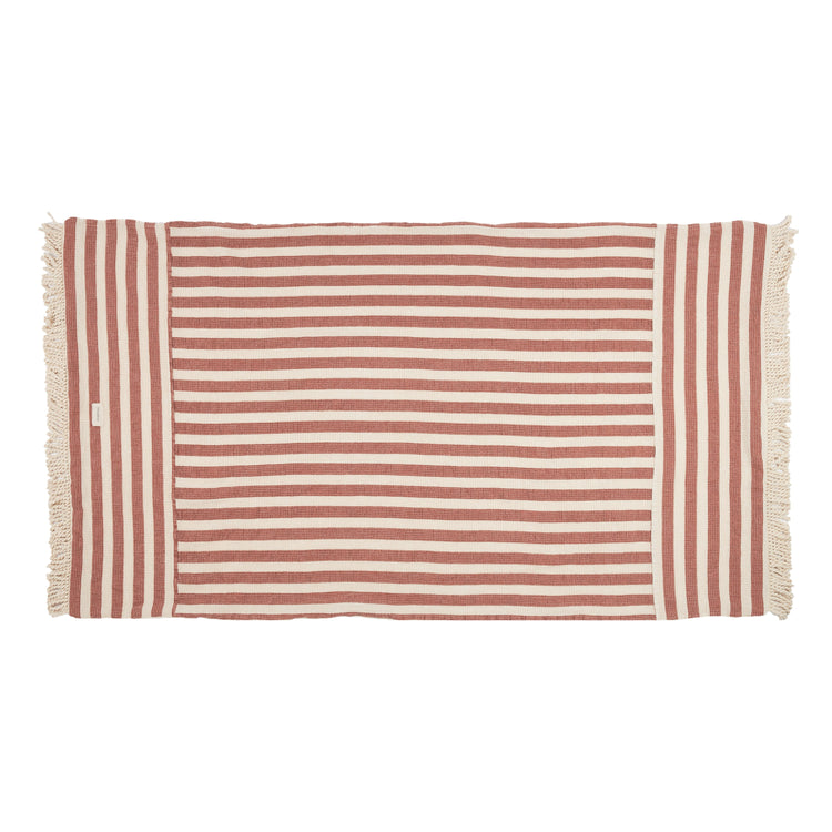 PORTOFINO. Πετσέτα παραλίας Rusty Red Stripes
