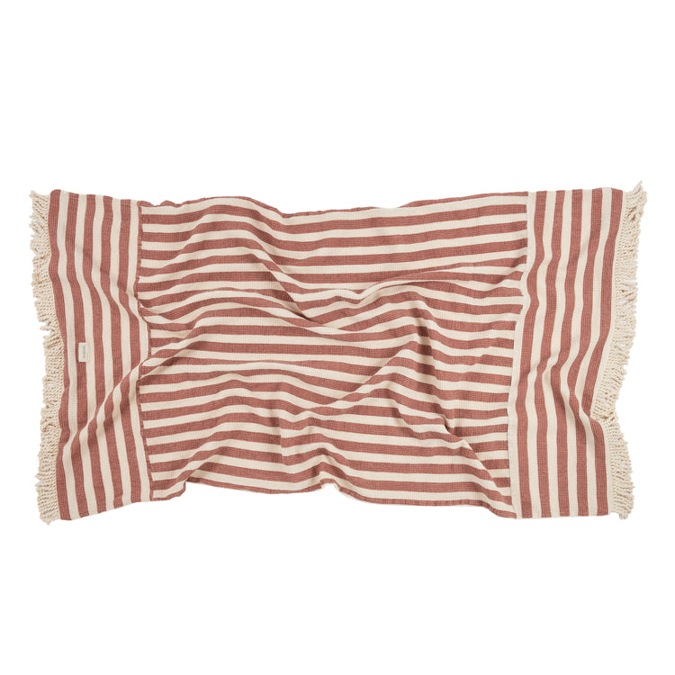 PORTOFINO. Πετσέτα παραλίας Rusty Red Stripes
