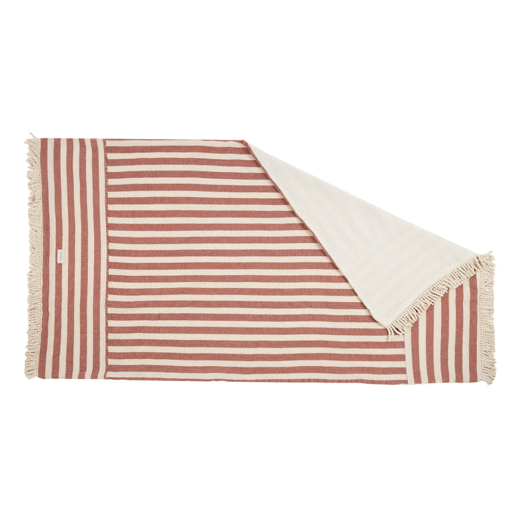 PORTOFINO. Πετσέτα παραλίας Rusty Red Stripes