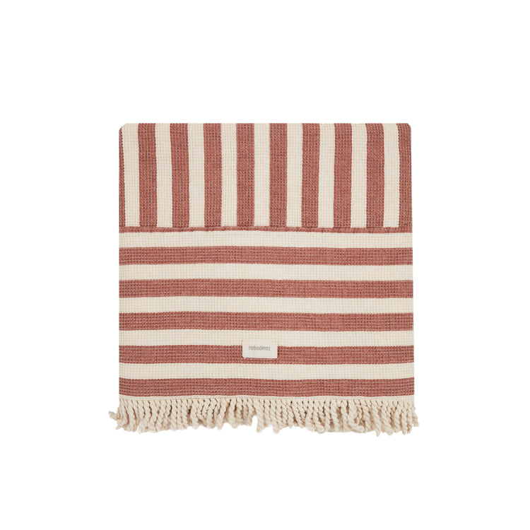 PORTOFINO. Πετσέτα παραλίας Rusty Red Stripes