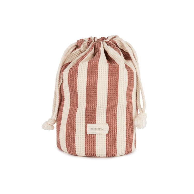 PORTOFINO. Τσαντάκι παραλίας Rusty Red Stripes