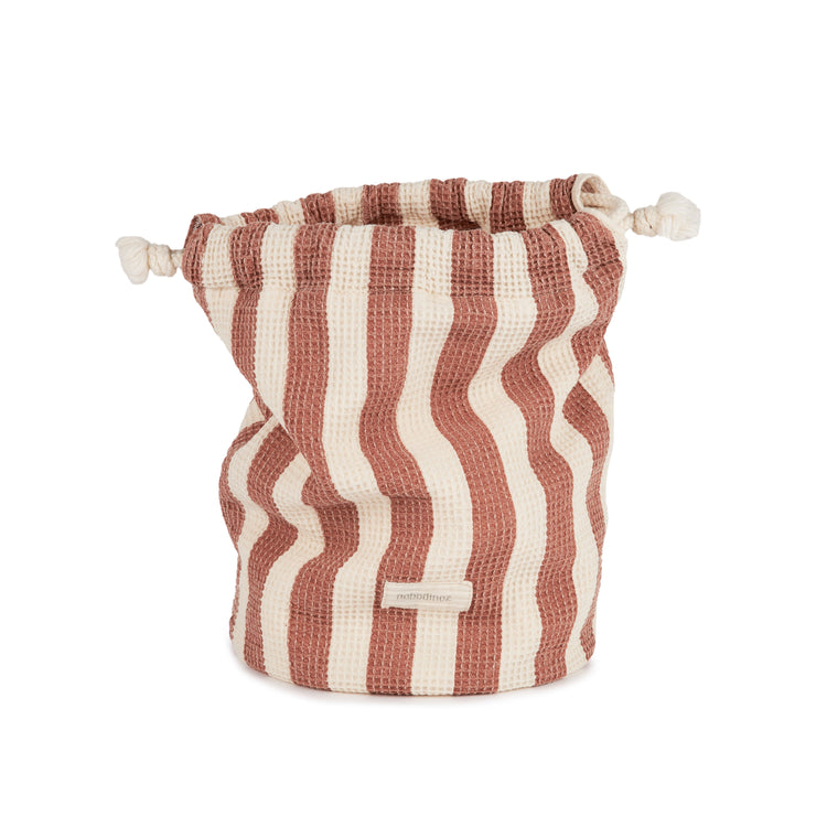 PORTOFINO. Τσαντάκι παραλίας Rusty Red Stripes