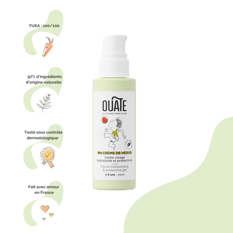 OUATE. MY HERO'S SKINCARE. Face care routine for 7-8 year old boys