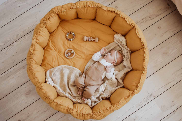PLAY&GO. 3 in 1 Playmat - Bloom - Storage Bag. Mustard