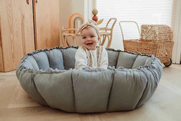 PLAY&GO. 3 in 1 Playmat - Bloom - Storage Bag. Dusty Blue