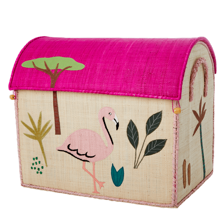 RICE. Large toy chest Jungle Animals (pink-multicolor)