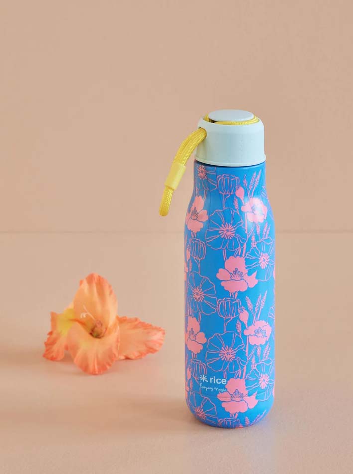 RICE. Stainless steel thermo bottle - Poppies Love Print