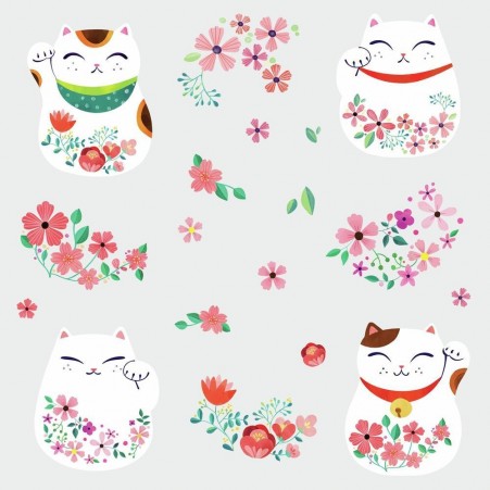 RoomMates. Wall Stickers Japanese Kittens