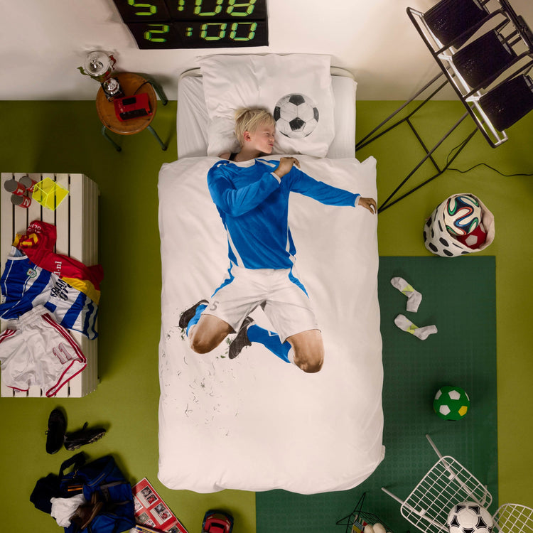 SNURK. Duvet cover set Soccer Champ 160x220-50x70 (blue)