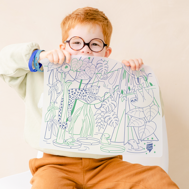 SUPER PETIT. Colouring placemat Amazon Rainforest