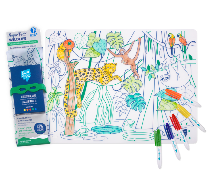 SUPER PETIT. Colouring placemat Amazon Rainforest