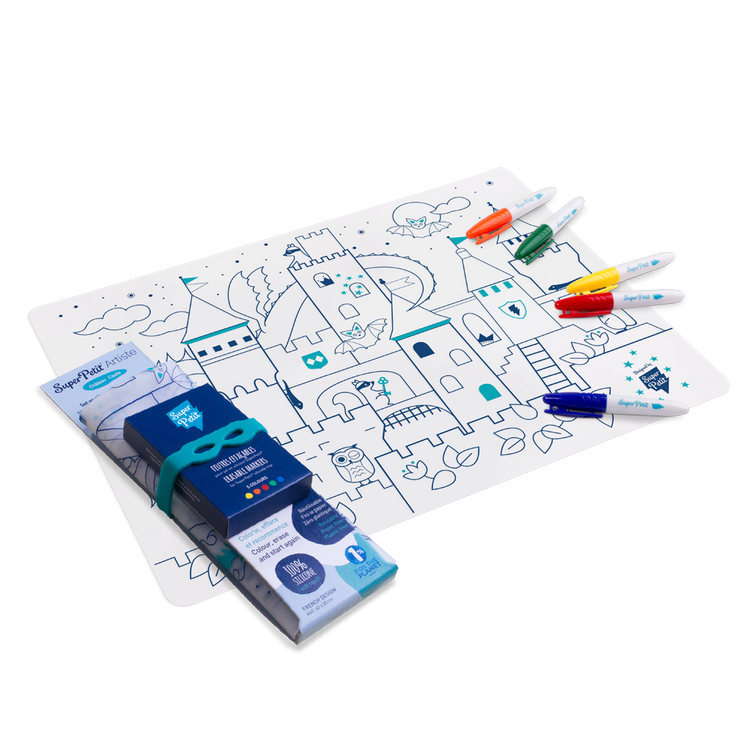 SUPER PETIT. Colouring placemat Artiste Castle