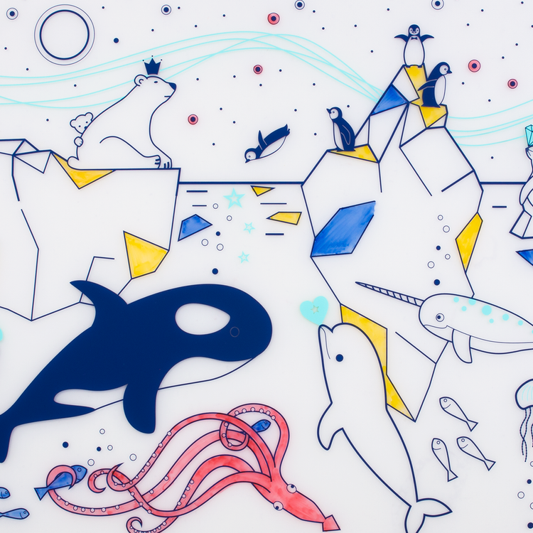 SUPER PETIT. Colouring placemat Artiste on an Iceberg