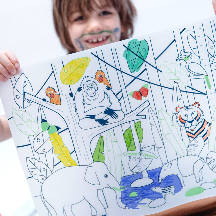 SUPER PETIT. Colouring placemat South East Asia Jungle
