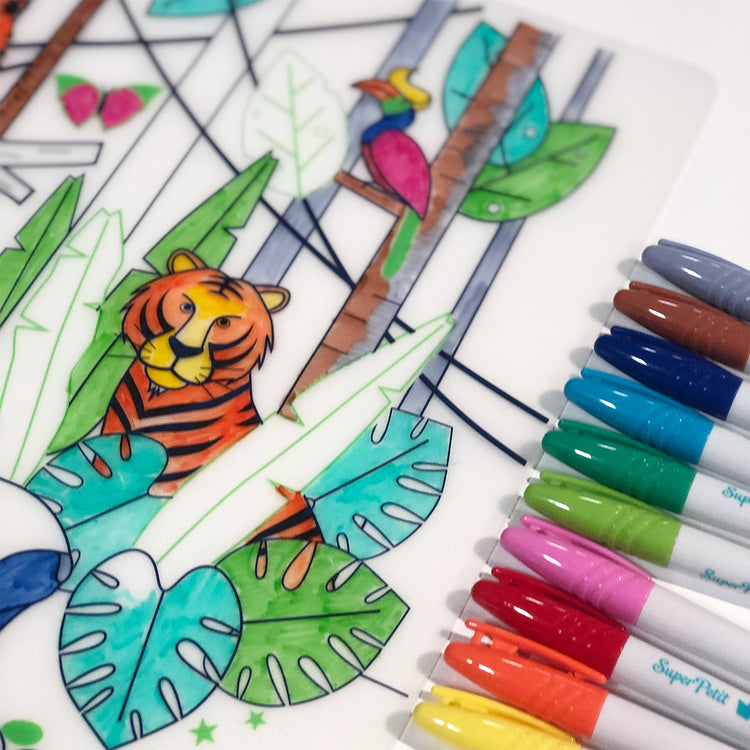 SUPER PETIT. Colouring placemat South East Asia Jungle