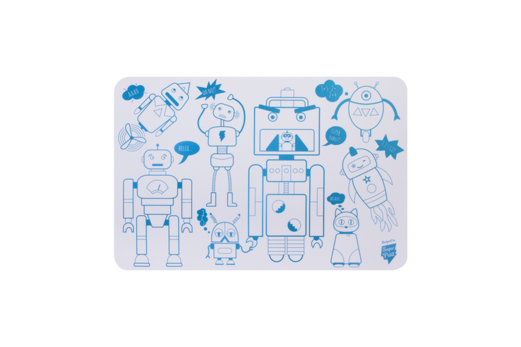 SUPER PETIT. Reversible colouring placemat set Robot